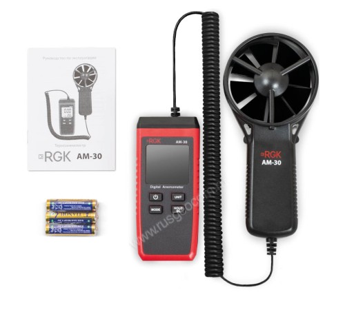 Комплект Анемометра RGK AM-30 и термогигрометра AMO H605