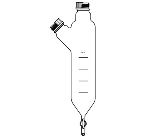 Воронка делительная 1000 мл с отводом, эскиз 2-951