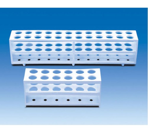 Штатив для пробирок VITLAB, белого цвета, для пробирок диаметром 21 мм 12 гнёзд, PP