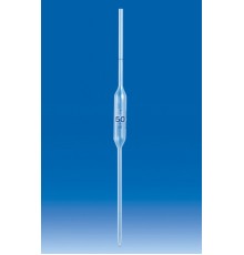 Пипетка VITLAB Мора с одной меткой фиксированного объема, 50 мл, PP